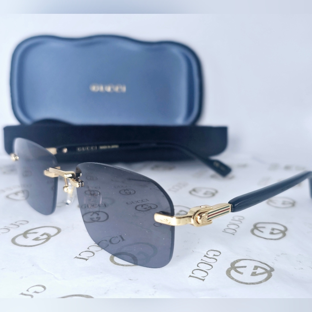 Gucci Black and Gold Unisex Sunglasses GG1221S 001 - Picture 9 of 16